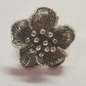 Sterling Poppy Flower Ring
